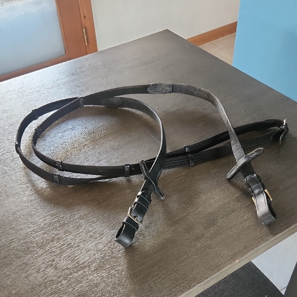 English Training Reins 114" With Keepers, Buckle And Grips Horse Tack